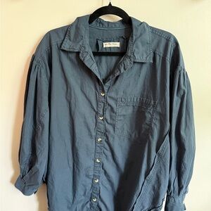 We The Free Blue Button-Up Top